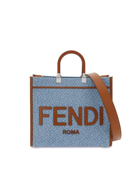 fendi totes ebay|Fendi denim tote.